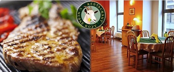 400g steak pro DVA v restauraci U Mlsné kozy v centru Brna